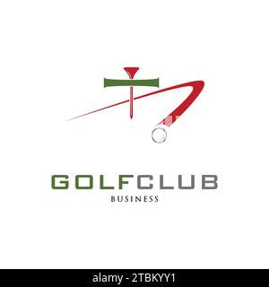 Lettera iniziale T Golf Club icona Logo modello di progettazione Illustrazione Vettoriale