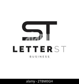 Ispirazione per il design del logo dell'icona ST con lettera iniziale Illustrazione Vettoriale