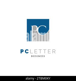 Lettera iniziale icona PC modello di progettazione logo Illustrazione Vettoriale