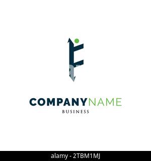 Lettera iniziale F icona persone modello di design del logo Illustrazione Vettoriale