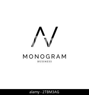 Lettera iniziale AV monogramma logo ispirazione design Illustrazione Vettoriale