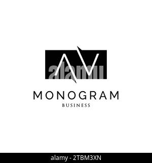 Lettera iniziale AV monogramma logo ispirazione design Illustrazione Vettoriale