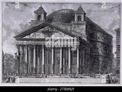 Veduta del Pantheon di Agrippa, oggi Santa Maria ad Martyres, c1761. Da vedute di Roma, targa 60. Foto Stock