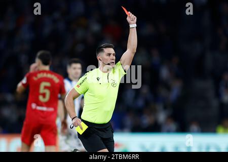 San Sebastian, Spagna. Crediti: D. 26 novembre 2023. Miguel Angel Ortiz Arias (arbitro) calcio/calcio : spagnolo "la Liga EA Sports" partita tra Real Sociedad 2-1 Siviglia alla reale Arena di San Sebastian, Spagna. Crediti: D .Nakashima/AFLO/Alamy Live News Foto Stock