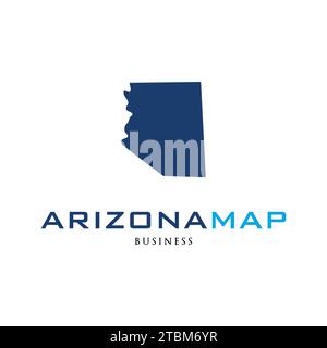 Modello di design con logo icona mappa Arizona Illustrazione Vettoriale