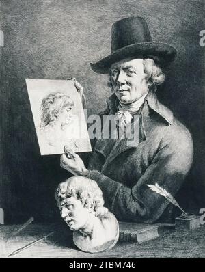 Autoritratto dell'artista con un Ritratto di sua moglie, 1796. Foto Stock