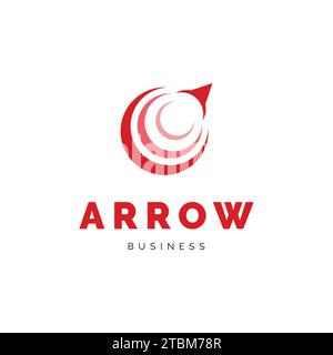 Ispirazione per il design del logo con icona a freccia Illustrazione Vettoriale