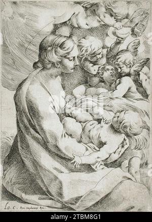 Madonna col bambino con Angeli, tra il 1595 e il 1610. Foto Stock