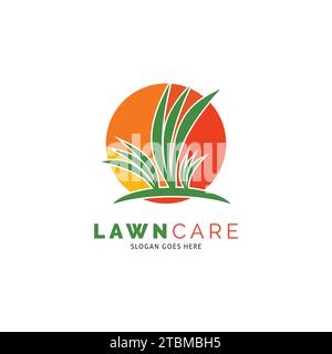 Icona Lawn Care disegno illustrativo del modello con logo vettoriale Illustrazione Vettoriale