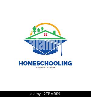 Icona Homeschooling modello logo vettore disegno illustrativo Illustrazione Vettoriale