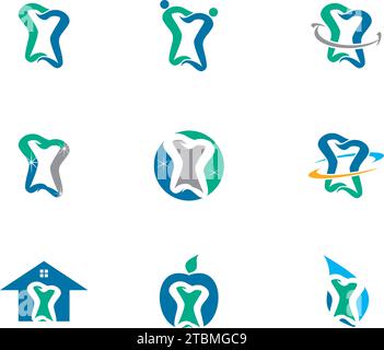 È un simbolo a forma di denti di simbolizzazione cura dentale, trattamento dentale o clinica dentale Illustrazione Vettoriale