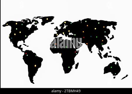 Circa delineato mappa del mondo come global business concetti Foto Stock