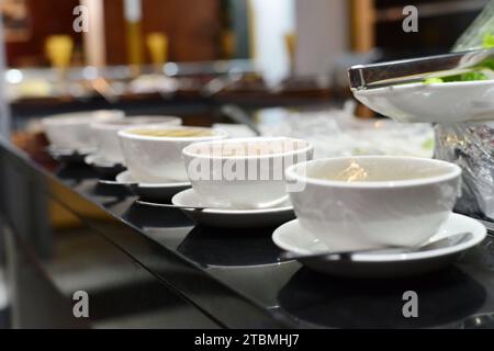 Menu gastronomico alla reception nigeriana Foto Stock