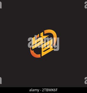 CON lettera combinata iniziali univoche logo esport per il team di gioco, youtube, Twitch Illustrazione Vettoriale
