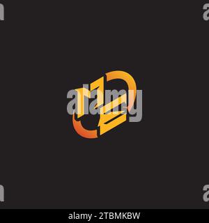 Lettera di combinazione EM iniziali univoche del logo per il team di gioco, youtube, Twitch Illustrazione Vettoriale