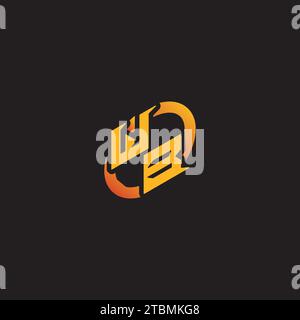 Lettera combinata BW iniziali univoche del logo per il team di gioco, youtube, Twitch Illustrazione Vettoriale