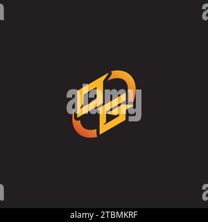 Lettera combinata GO iniziali univoche logo esport per il team di gioco, youtube, Twitch Illustrazione Vettoriale