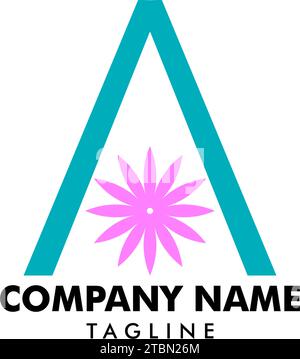 Lettera iniziale disegno modello logo fiore Illustrazione Vettoriale