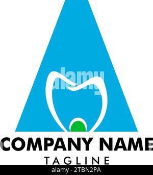 Lettera iniziale modello di disegno del logo dentale Illustrazione Vettoriale