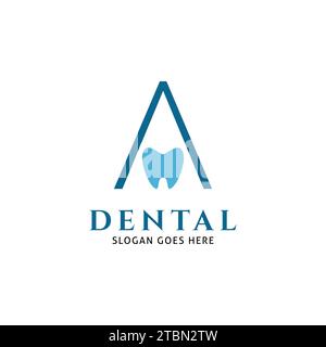 Lettera iniziale modello di disegno del logo dentale Illustrazione Vettoriale