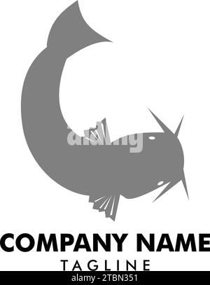 Modello logo Catfish icona vettoriale disegno illustrativo Illustrazione Vettoriale