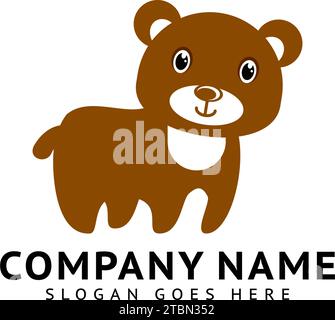 Modello di design con logo Bear Vector Illustrazione Vettoriale