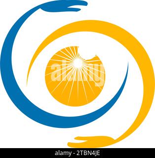 Modello vettoriale con logo Eye Vision Care Illustrazione Vettoriale