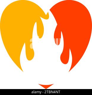 Elemento di design con logo Love Fire Illustrazione Vettoriale