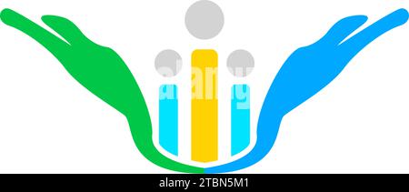Elemento di design del logo Family Care Illustrazione Vettoriale