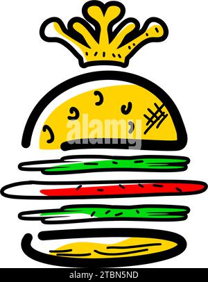 Elemento di design con logo king Burger Vector Illustrazione Vettoriale