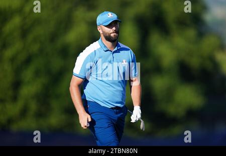 Foto del file datata 29-09-2023 del Team Europe Jon Rahm. Il campione del Masters Jon Rahm si è Unito al LIV Golf in un massiccio colpo di stato per la fuga finanziata dall'Arabia Saudita. Data di emissione: Venerdì 8 dicembre 2023. Foto Stock