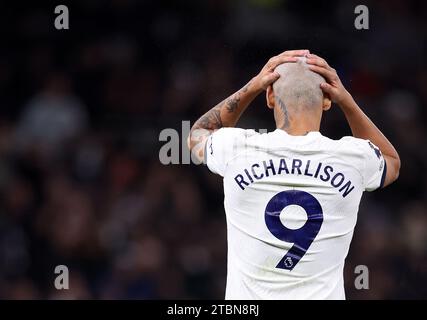 Londra, Regno Unito. 7 dicembre 2023. Richarlison del Tottenham durante la partita di Premier League al Tottenham Hotspur Stadium di Londra. Il credito fotografico dovrebbe leggere: David Klein/Sportimage credito: Sportimage Ltd/Alamy Live News Foto Stock