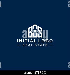 Logo monogramma BS con lettera iniziale con forma astratta, grafica vettoriale di design semplice e moderno del logo immobiliare Illustrazione Vettoriale