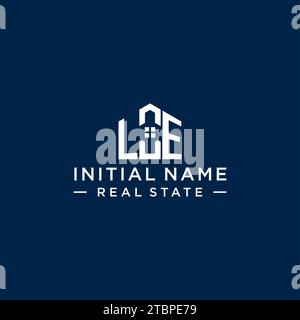 Logo monogramma iniziale con forma astratta della casa, logo immobiliare semplice e moderno grafica vettoriale Illustrazione Vettoriale