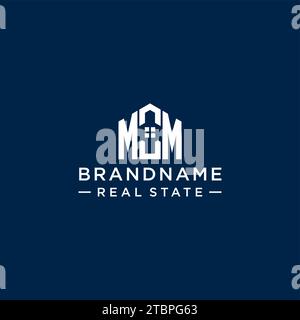 Logo monogramma IN MM con forma astratta, logo immobiliare semplice e moderno grafica vettoriale Illustrazione Vettoriale