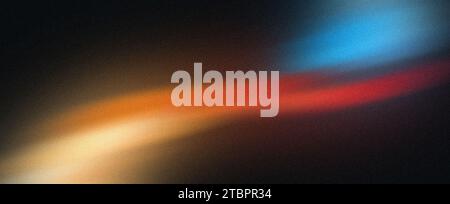 Sfondo di colore astratto giallo blu rosso. Onda granulosa di rumore di flusso scuro. Trama, intestazione di copertina. Progettazione di sfondi. Foto Stock