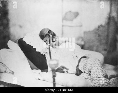 L'ultimo grande Mogul. Bahadur Shah II, figlio di Akbar Shah II, nipote di Shah Alum II, Gran nipote di Arurangzeb, re titolare di Delhi. Nel 1858, j Foto Stock