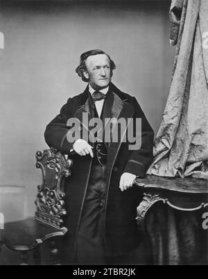 Richard Wagner circa 1860. Fotografia di Franz Hanfstaengl. Nota: Il volto è stato migliorato digitalmente per rendere più nitidi i dettagli. Foto Stock