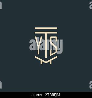 Monogramma iniziale YS con idee di design del logo a colonna Simple line art Illustrazione Vettoriale