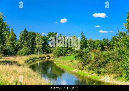 Germania, Baviera, Terra di Tölzer, Eurasburg, Canale Loisach-Isar Foto Stock