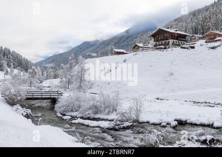 Paesaggio innevato di Santa Gertrude, Europa, Italia, Trentino alto Adige, provincia di Bolzano, Santa Gertrude Foto Stock