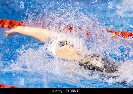 Giele Tessa dei Paesi Bassi durante la finale femminile dei 50m Backstroke ai LEN Short Course European Championships 2023 l'8 dicembre 2023 a Otopeni, Romania - foto Mihnea Tatu/LightSpeed Images/DPPI Credit: DPPI Media/Alamy Live News Foto Stock