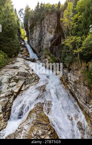 Cascata di Gastein, 340 m, Gasteiner Ache, Bad Gastein, valle di Gastein, parco nazionale degli alti Tauri, Austria, Europa Foto Stock