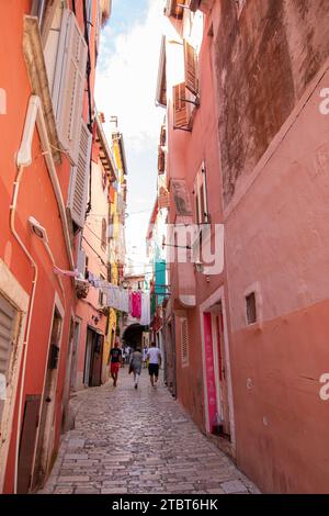 Impressioni dalla città vecchia di Rovigno, nell'Istria croata Foto Stock