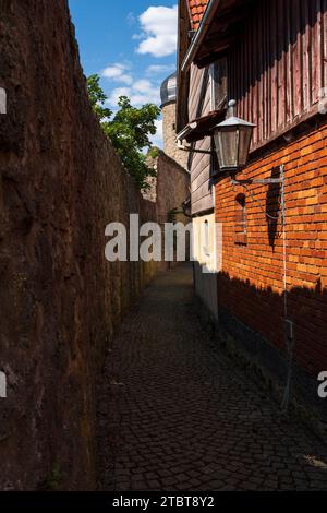 Centro storico della città di Fladungen nel Rhön, distretto di Rhön-Grabfeld, riserva della biosfera di Rhön, bassa Franconia, Franconia, Baviera, Germania Foto Stock