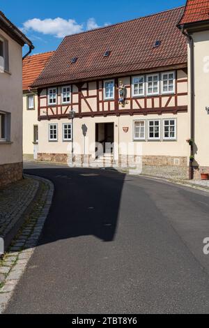 Centro storico della città di Fladungen nel Rhön, distretto di Rhön-Grabfeld, riserva della biosfera di Rhön, bassa Franconia, Franconia, Baviera, Germania Foto Stock