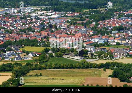 Vista da Staffelberg a Bad Staffelstein, distretto di Lichtenfels, alta Franconia, Franconia, Baviera, Germania Foto Stock