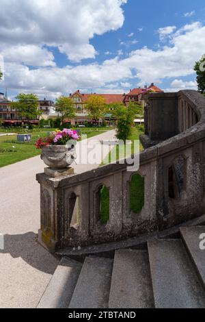 Giardini termali e roseto a Bad Kissingen, bassa Franconia, Franconia, Baviera, Germania Foto Stock