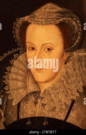 England, London, Portrait of Mary Queen of Scots (1542-87) by an unknown artist after a portrait by Nicholas Hilliard datato 1578 Foto Stock