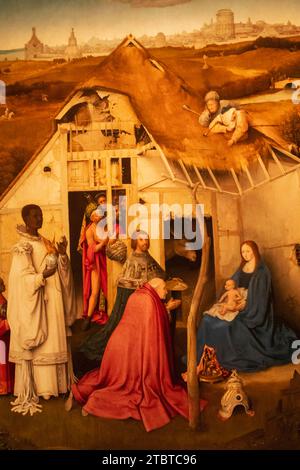 England, West Sussex, Petworth, Petworth House, Painting intitolato "The Wise Men's Offering" di Hieronymus Bosch Foto Stock